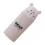 Toothbrush holder for travel, bear shape, white color, model B10W